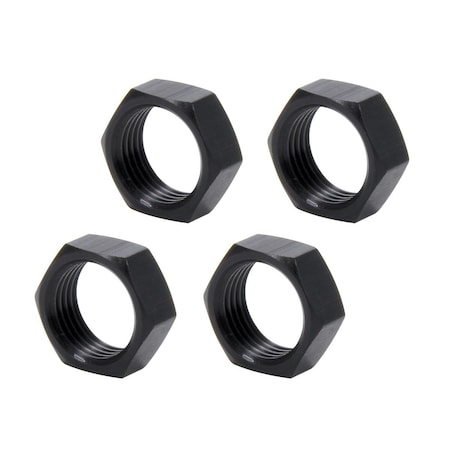 Allstar Performance 0.63 in. 18 Right Hand Aluminum Thin OD Jam Nuts; Black, 4PK ALL18286